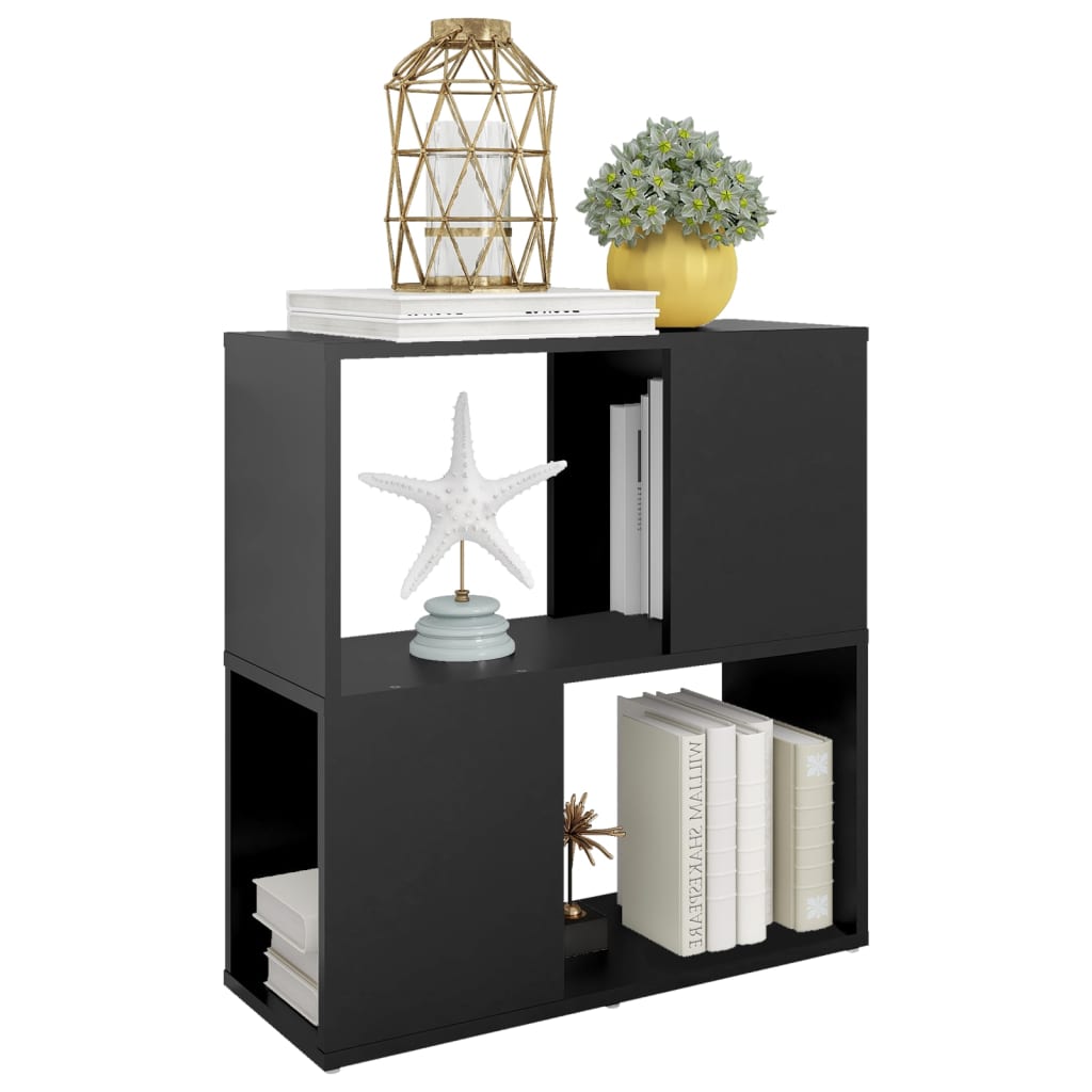 Bibliothèque Noir 60x24x63 cm Bois d'ingénierie - XIOS