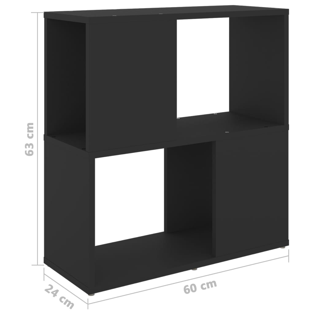 Bibliothèque Noir 60x24x63 cm Bois d'ingénierie - XIOS