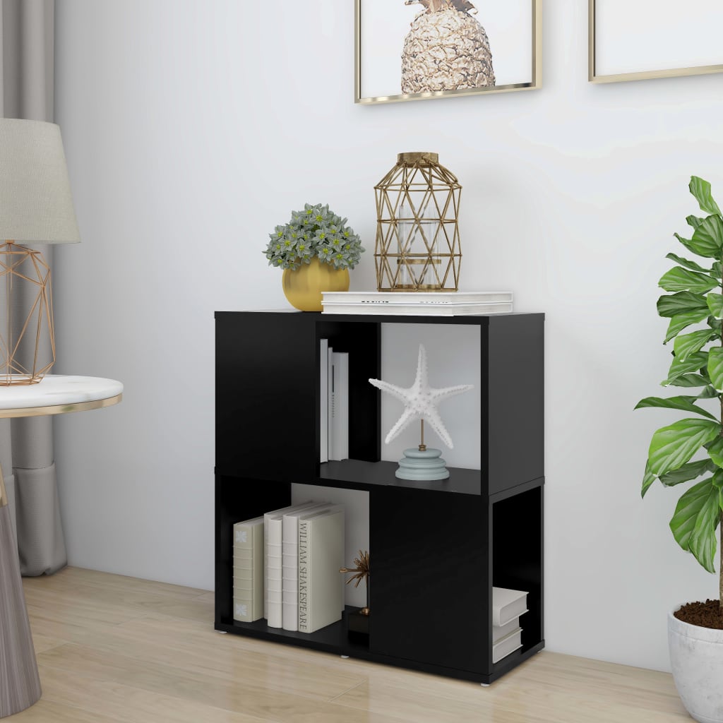 Bibliothèque Noir 60x24x63 cm Bois d'ingénierie - XIOS
