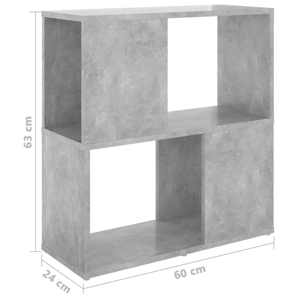 Bibliothèque Gris béton 60x24x63 cm bois d'ingénierie - XIOS