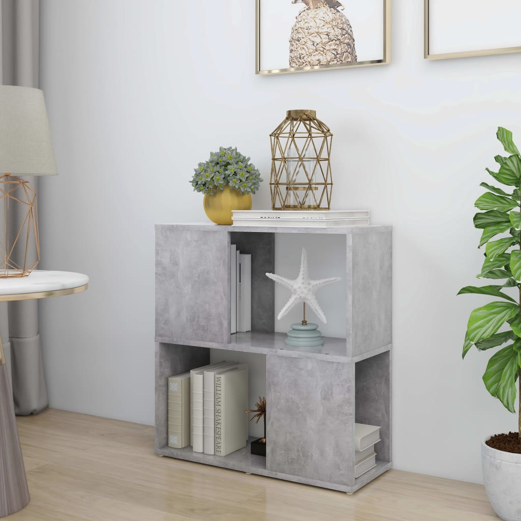 Bibliothèque Gris béton 60x24x63 cm bois d'ingénierie - XIOS