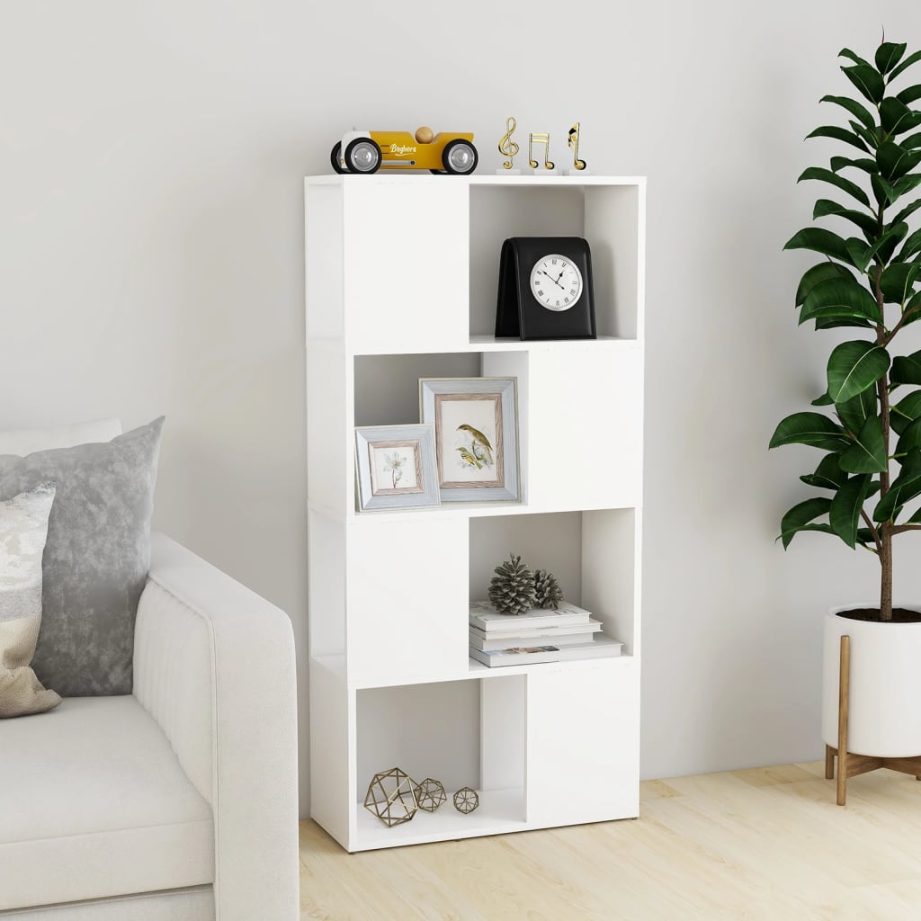 Bibliothèque/Séparateur de pièce blanc bois d'ingénierie - XIOS