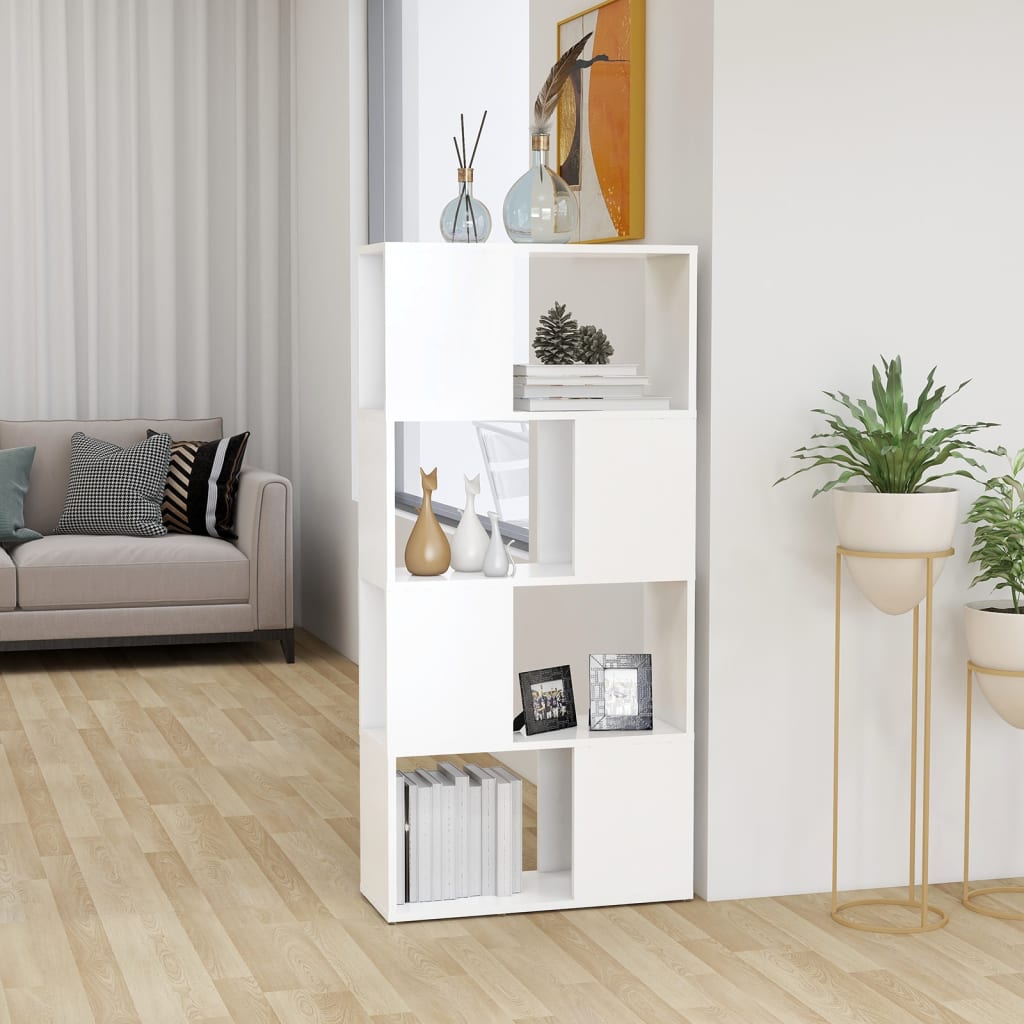 Bibliothèque/Séparateur de pièce blanc bois d'ingénierie - XIOS