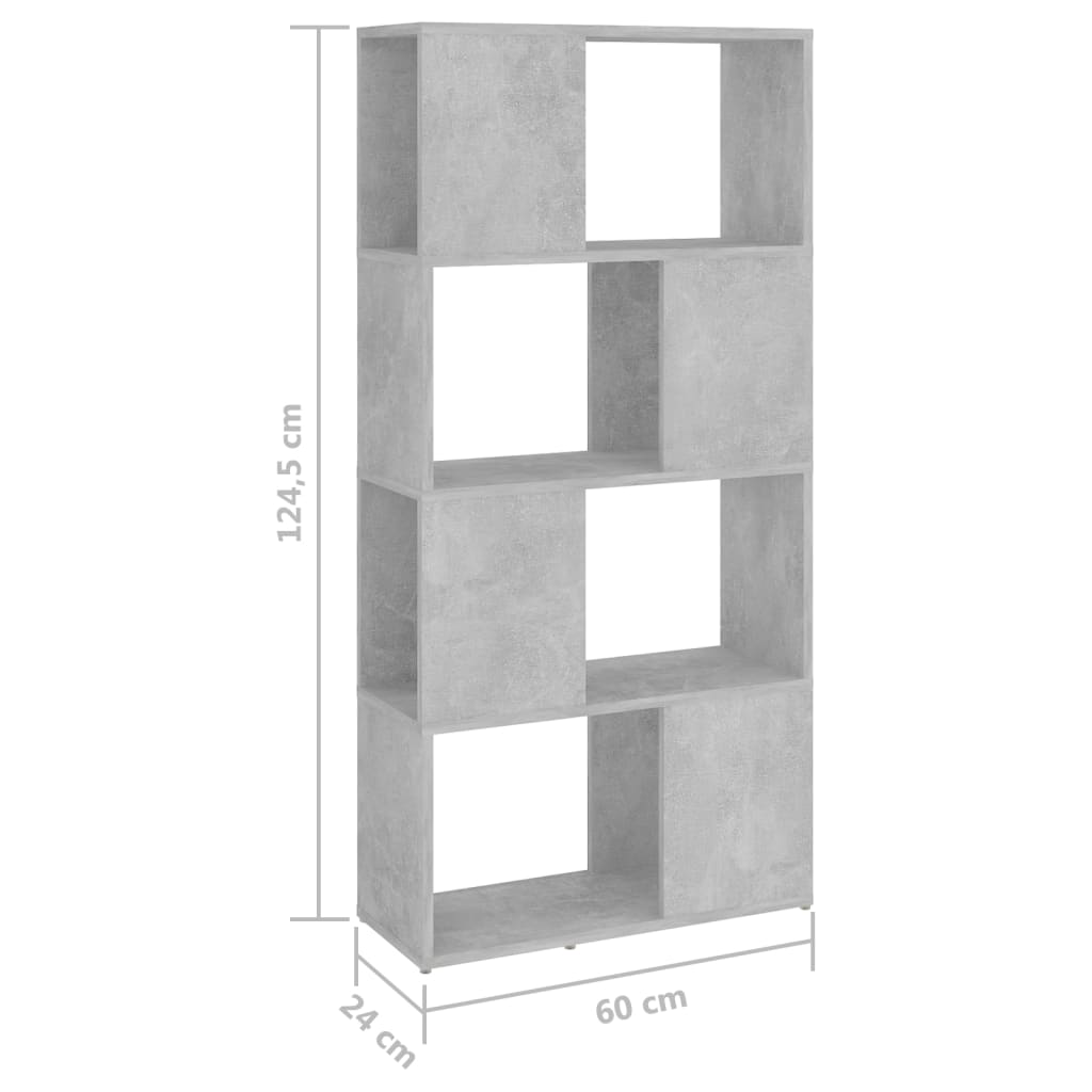 Bibliothèque/Séparateur de pièce Gris béton 60x24x124,5 cm - XIOS