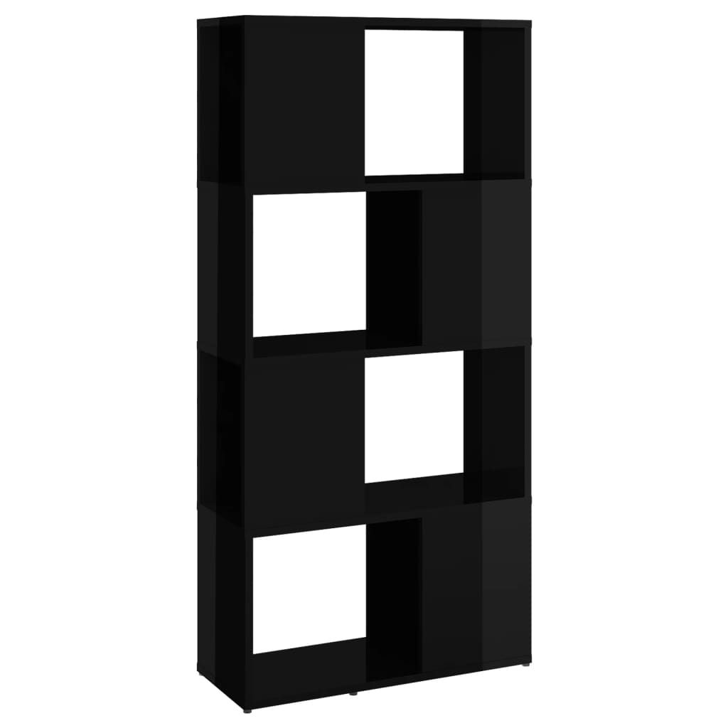 Bibliothèque/Séparateur de pièce Noir brillant Bois ingénierie - XIOS