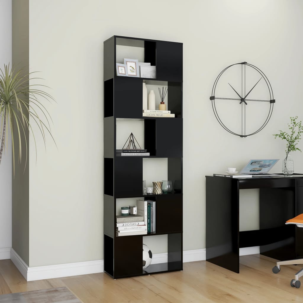 Bibliothèque/Séparateur de pièce Noir 60x24x186 cm - XIOS