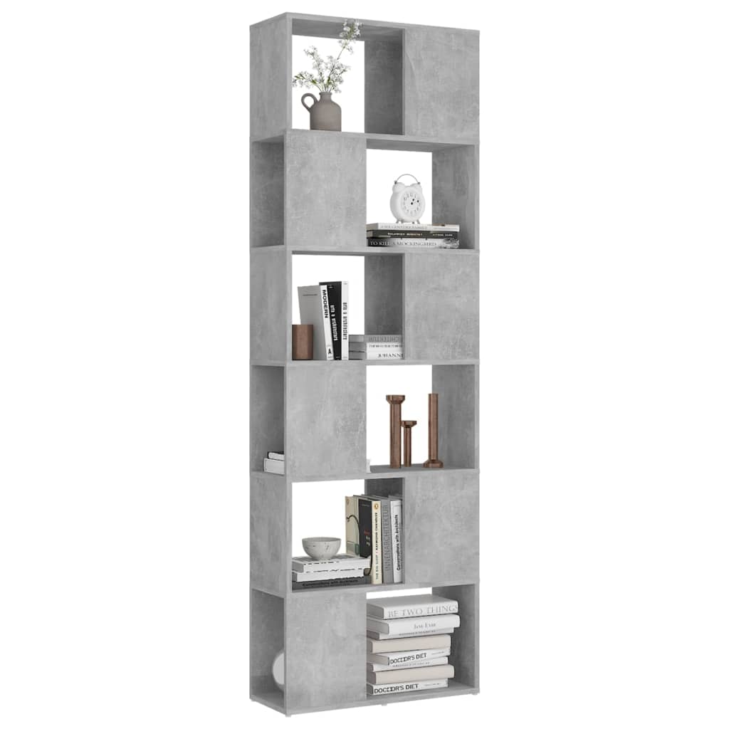 Bibliothèque/Séparateur de pièce Gris béton 60x24x186 cm - XIOS