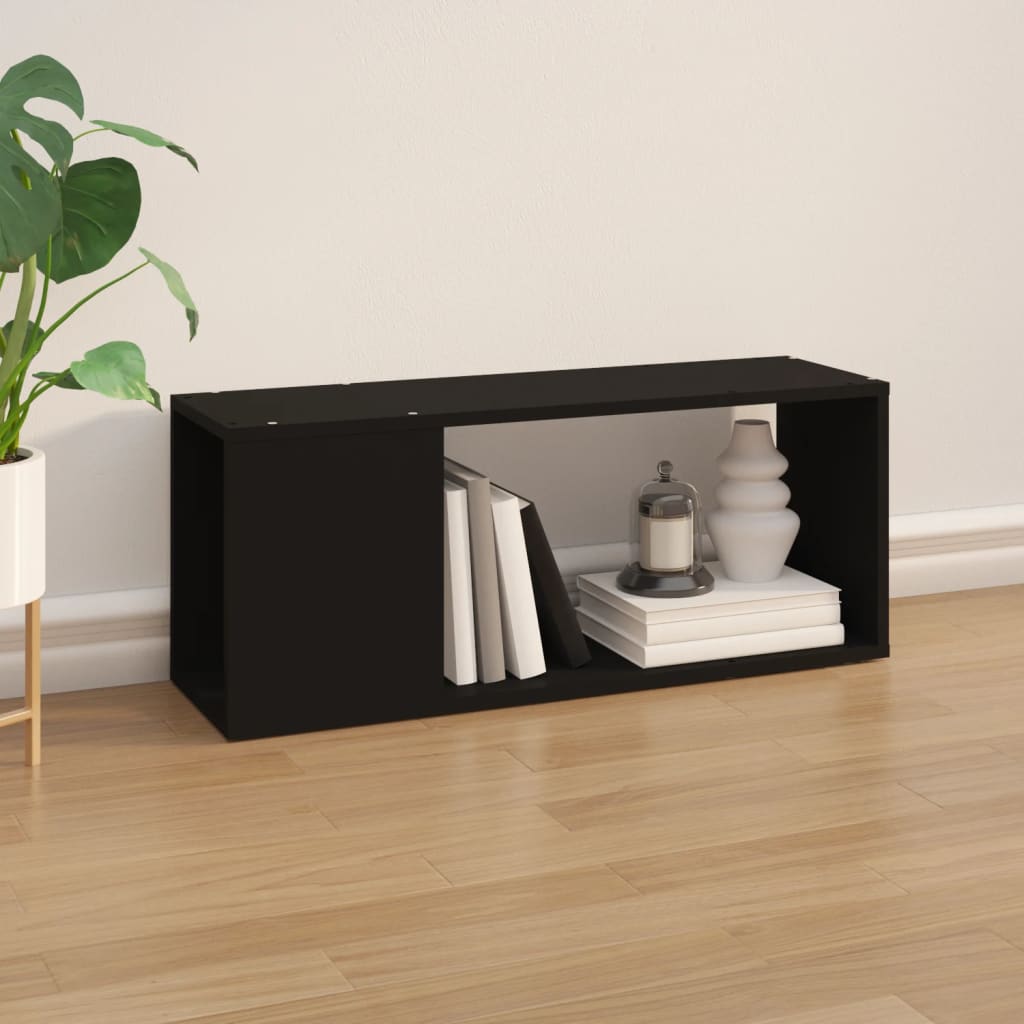 Meuble TV Noir 80x24x32 cm Bois d'ingénierie - XIOS