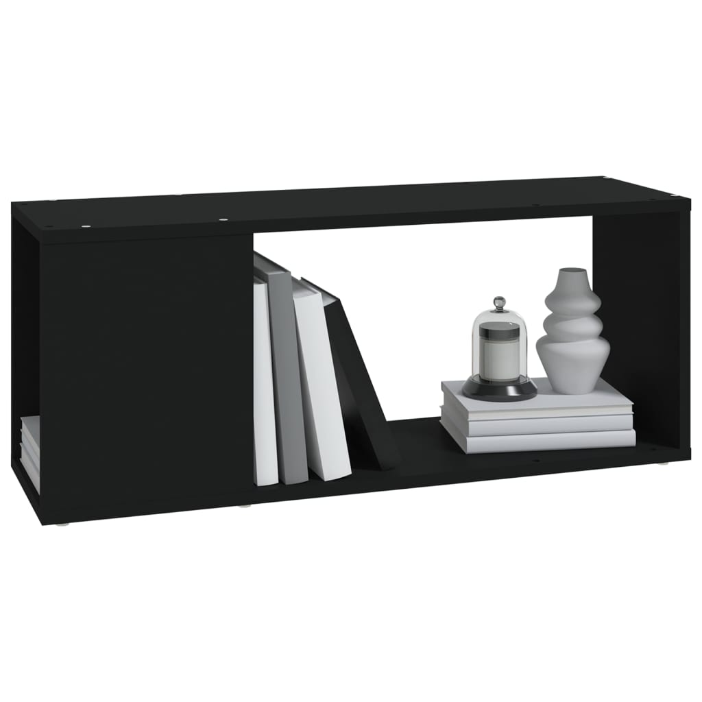 Meuble TV Noir 80x24x32 cm Bois d'ingénierie - XIOS