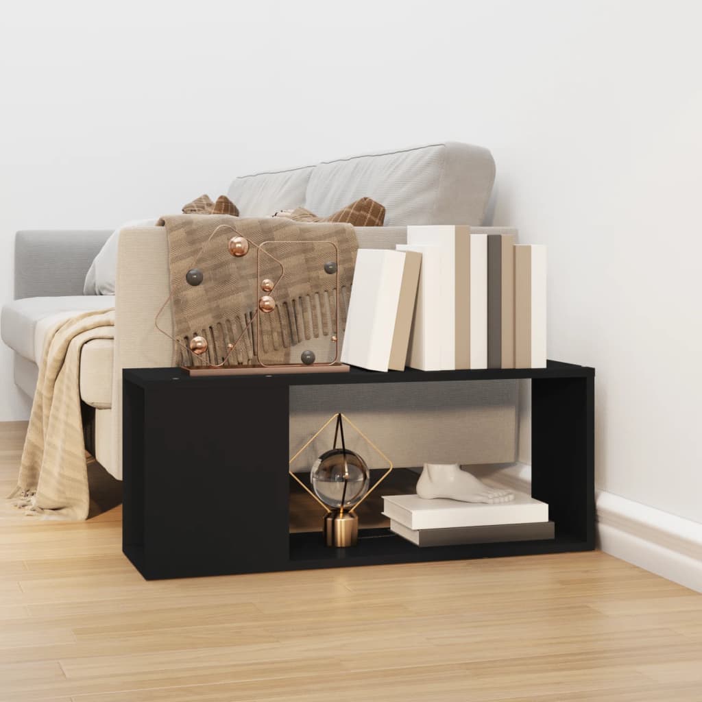 Meuble TV Noir 80x24x32 cm Bois d'ingénierie - XIOS