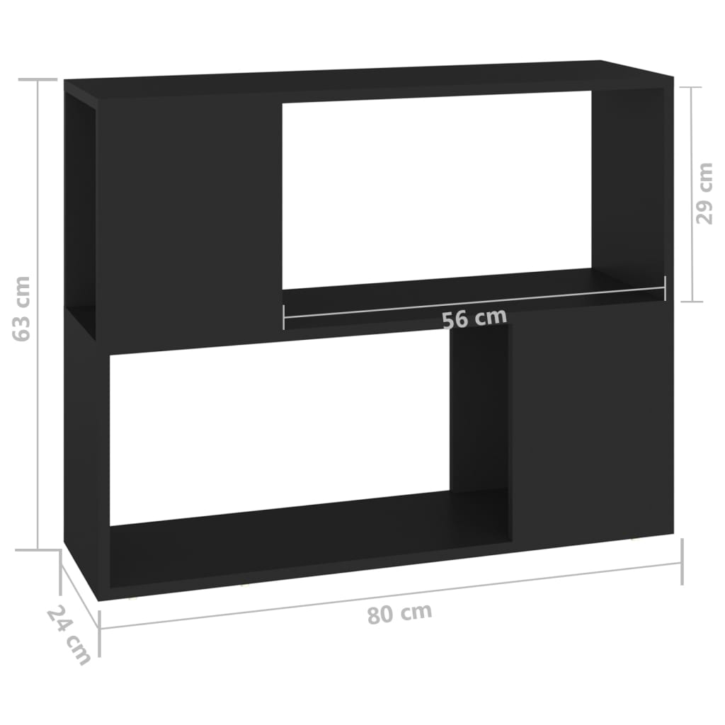 Meuble TV Noir 80x24x63 cm Bois d'ingénierie - XIOS