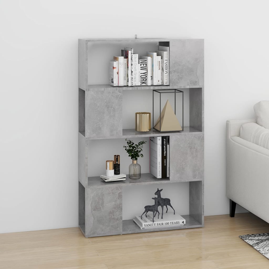 Bibliothèque/Séparateur de pièce Gris béton 80x24x124,5 cm - XIOS