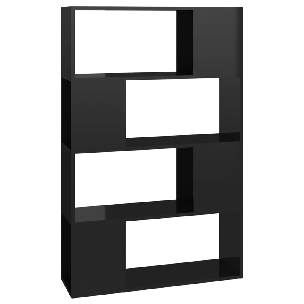 Bibliothèque/Séparateur de pièce Noir brillant 80x24x124,5 cm - XIOS