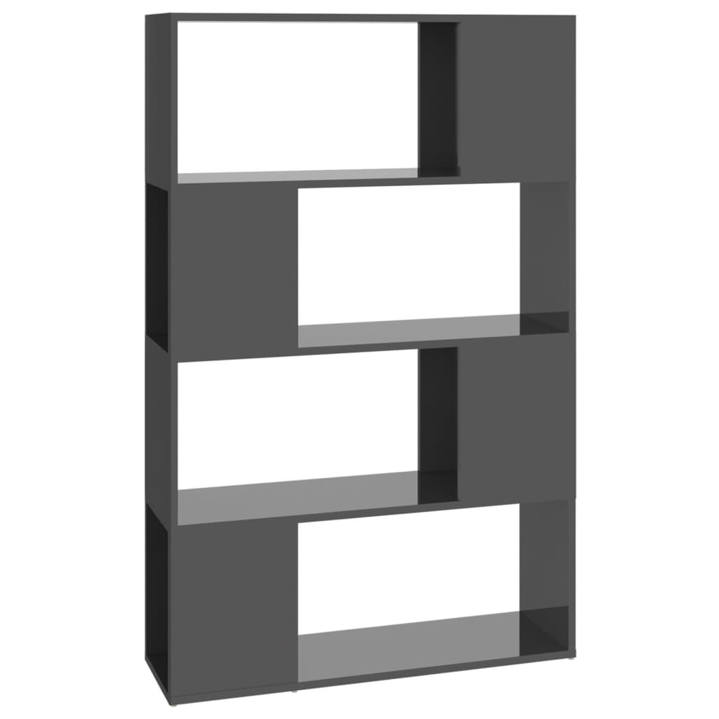 Bibliothèque/Séparateur de pièce Gris brillant 80x24x124,5 cm - XIOS