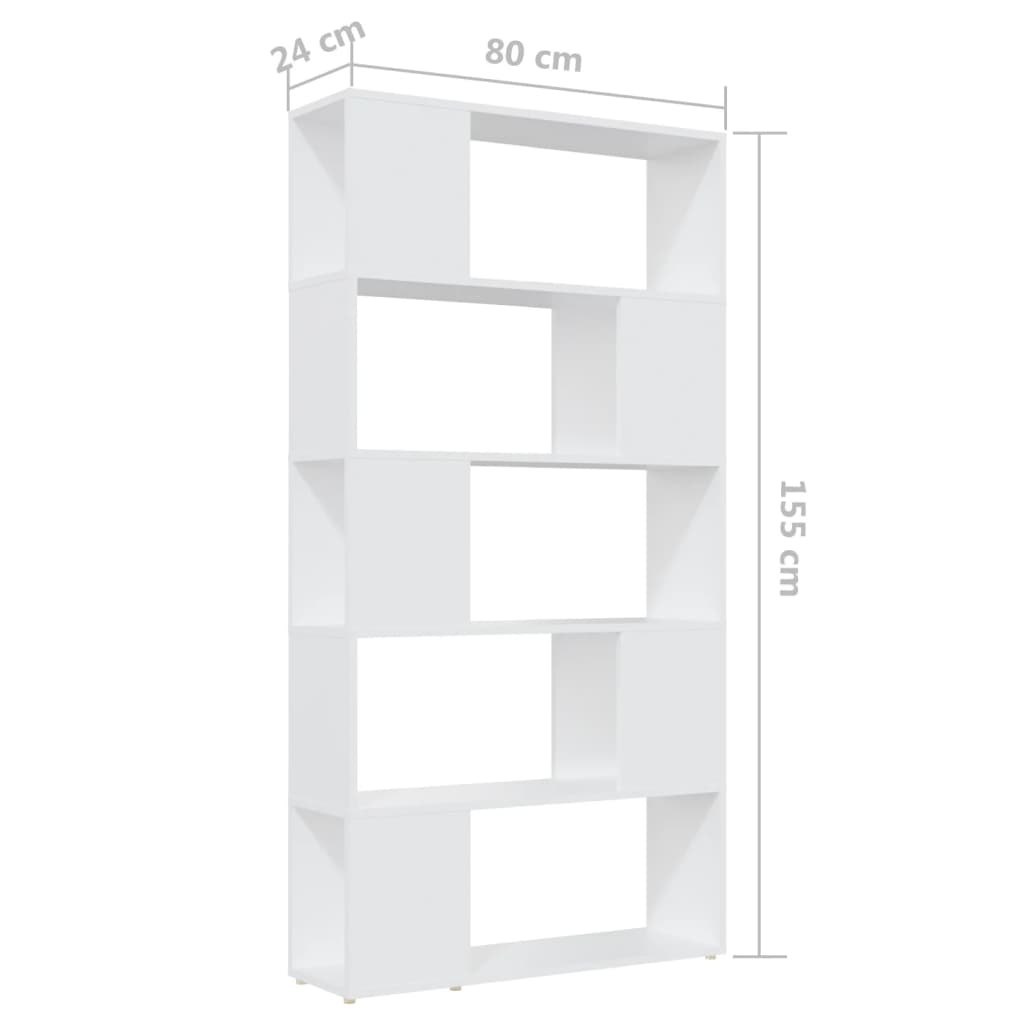 Bibliothèque/Séparateur de pièce Blanc 80x24x155 cm Bibliothèques vidaXL