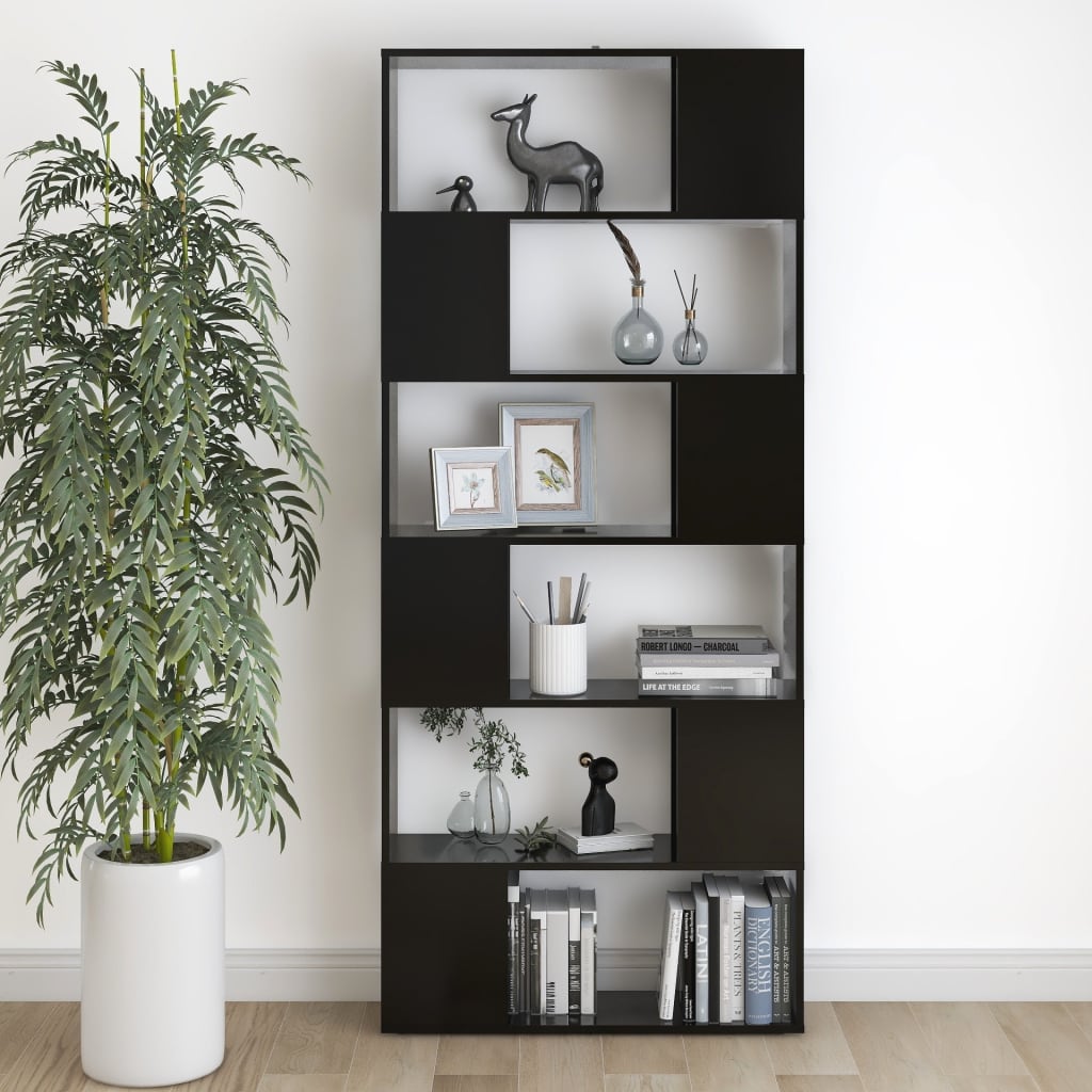 Bibliothèque/Séparateur de pièce Noir Bois d'ingénierie - XIOS