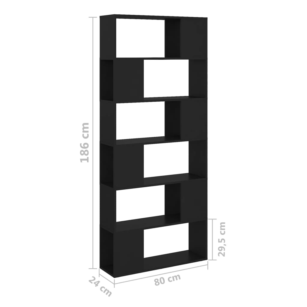 Bibliothèque/Séparateur de pièce Noir Bois d'ingénierie - XIOS