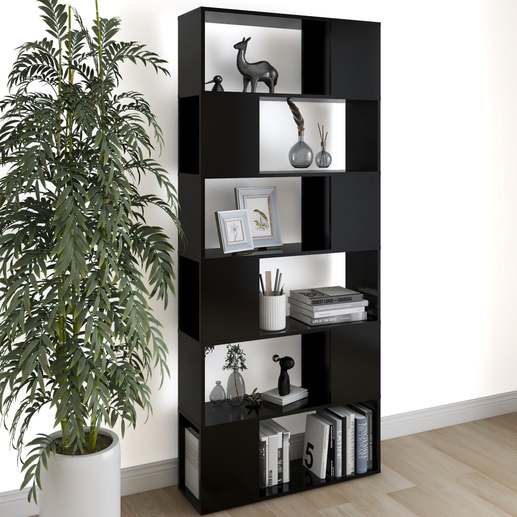 Bibliothèque/Séparateur de pièce Noir Bois d'ingénierie - XIOS