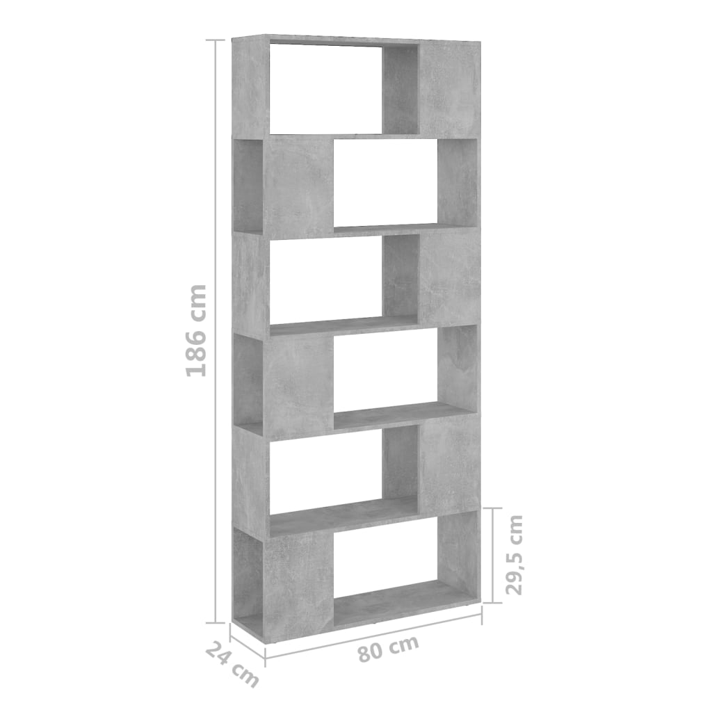 Bibliothèque/Séparateur de pièce Gris béton Bois d'ingénierie - XIOS