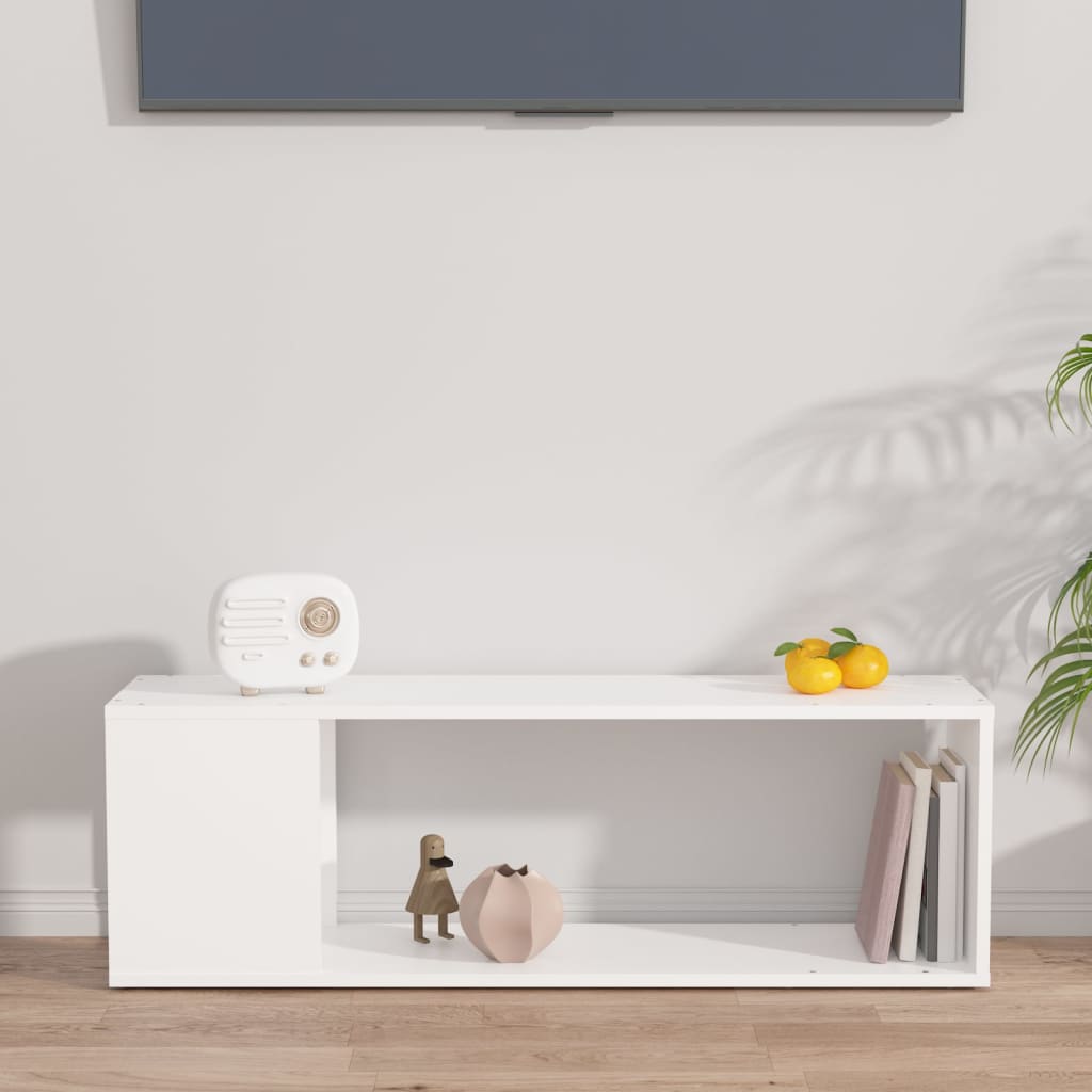 Meuble TV Blanc 100x24x32 cm Bois d'ingénierie Bibliothèques vidaXL