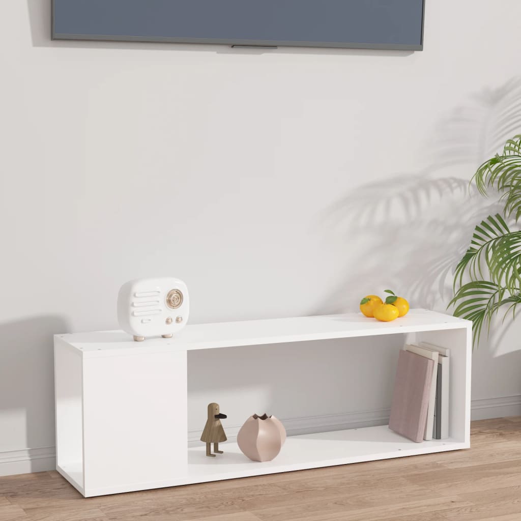 Meuble TV Blanc 100x24x32 cm Bois d'ingénierie Bibliothèques vidaXL