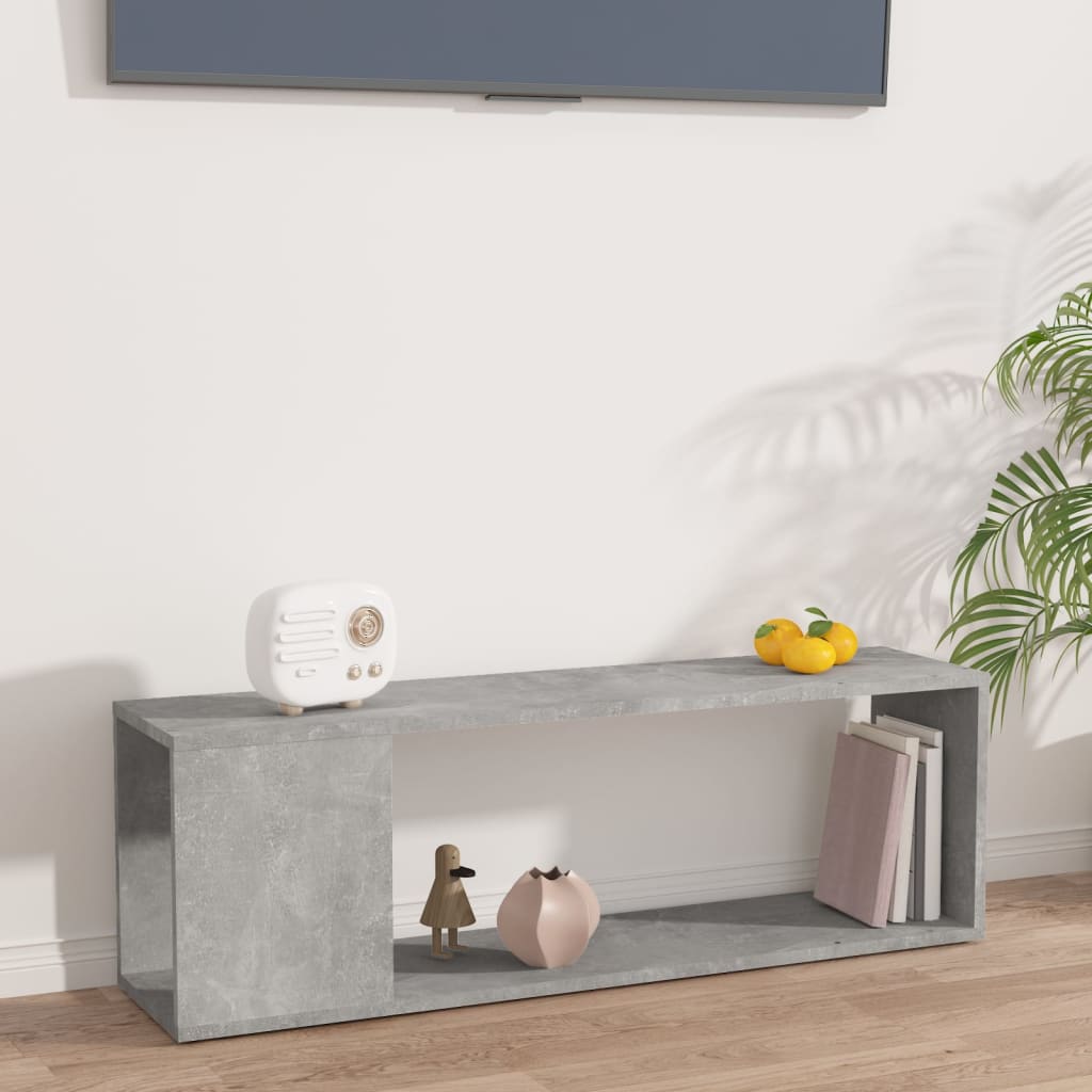 Meuble TV Gris béton 100x24x32 cm Bois d'ingénierie - XIOS