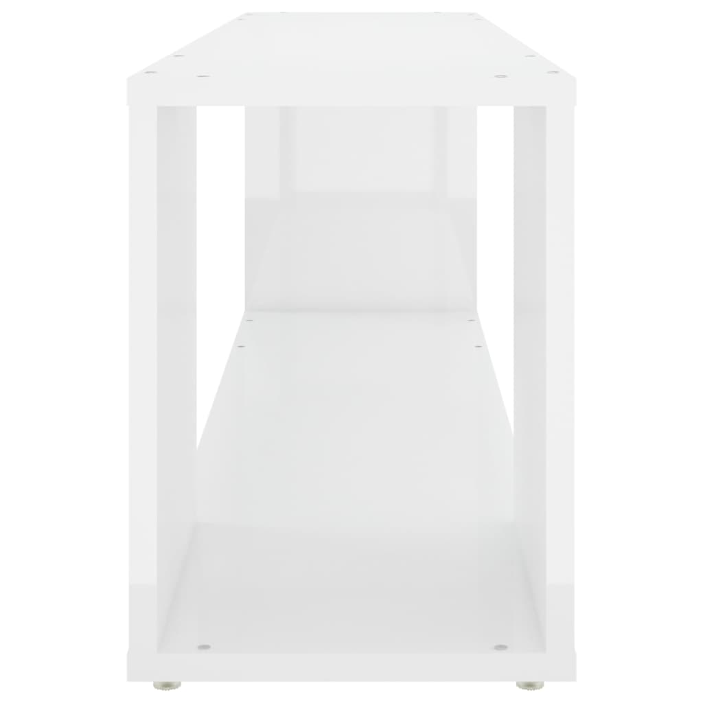 Meuble TV Blanc brillant 100x24x32 cm Bois d'ingénierie - XIOS