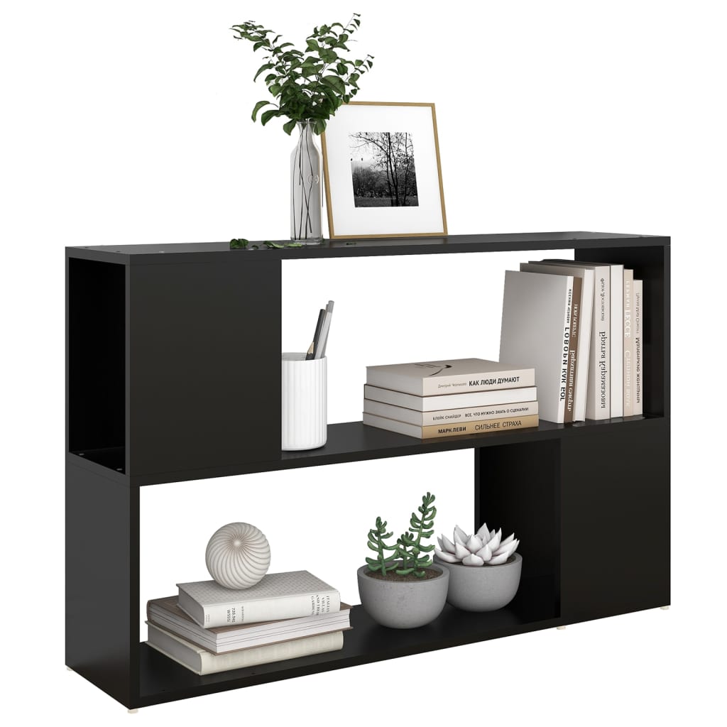 Bibliothèque Noir 100x24x63 cm Bois d'ingénierie - XIOS