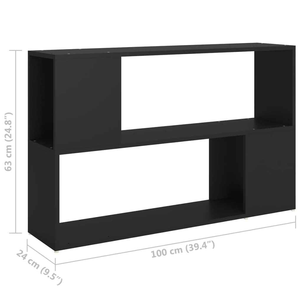 Bibliothèque Noir 100x24x63 cm Bois d'ingénierie - XIOS