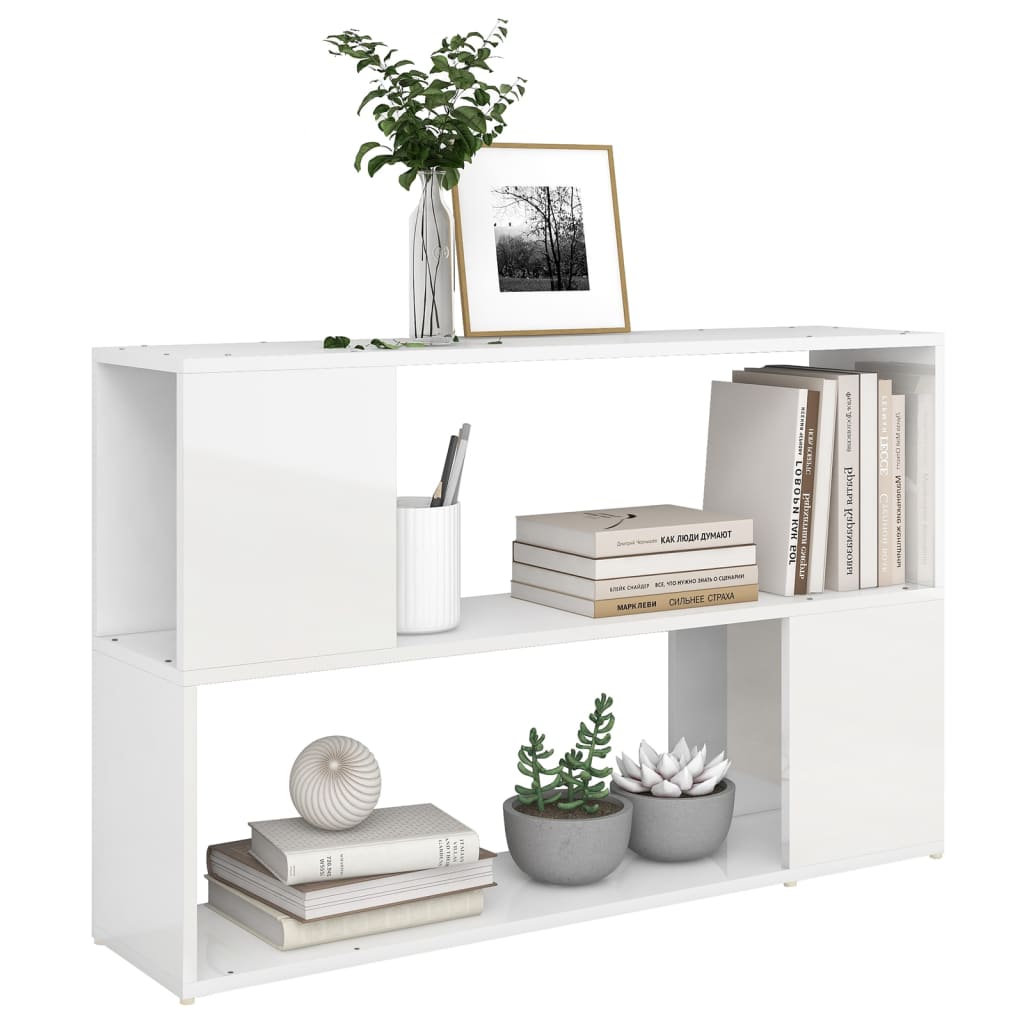 Bibliothèque Blanc brillant 100x24x63 cm Bois d'ingénierie - XIOS