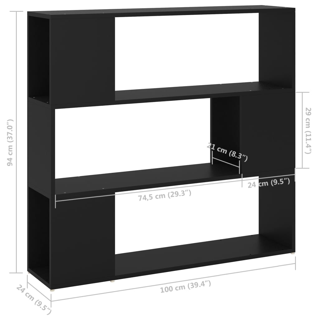 Bibliothèque/Séparateur de pièce Noir 100x24x94 cm - XIOS