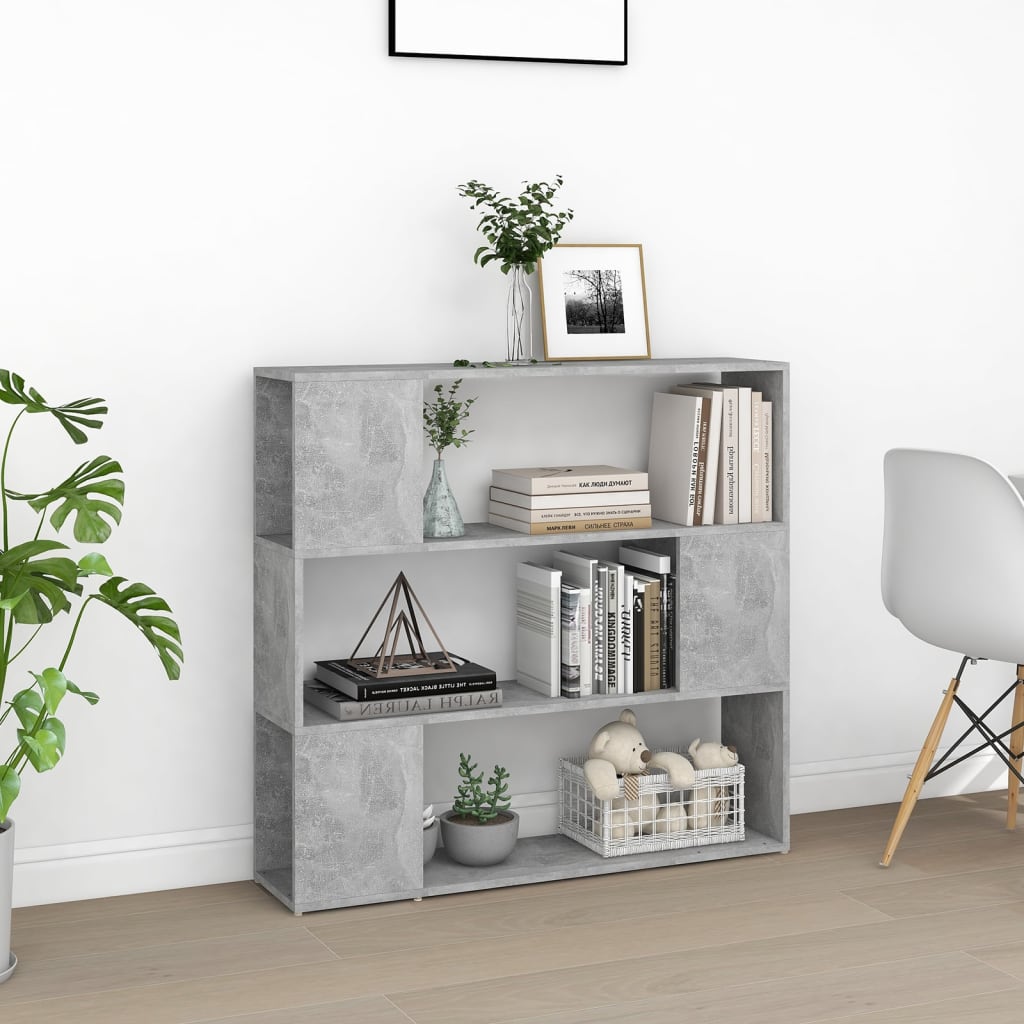Bibliothèque/Séparateur de pièce Gris béton 100x24x94 cm - XIOS