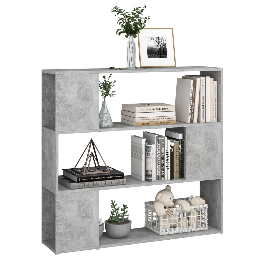 Bibliothèque/Séparateur de pièce Gris béton 100x24x94 cm - XIOS