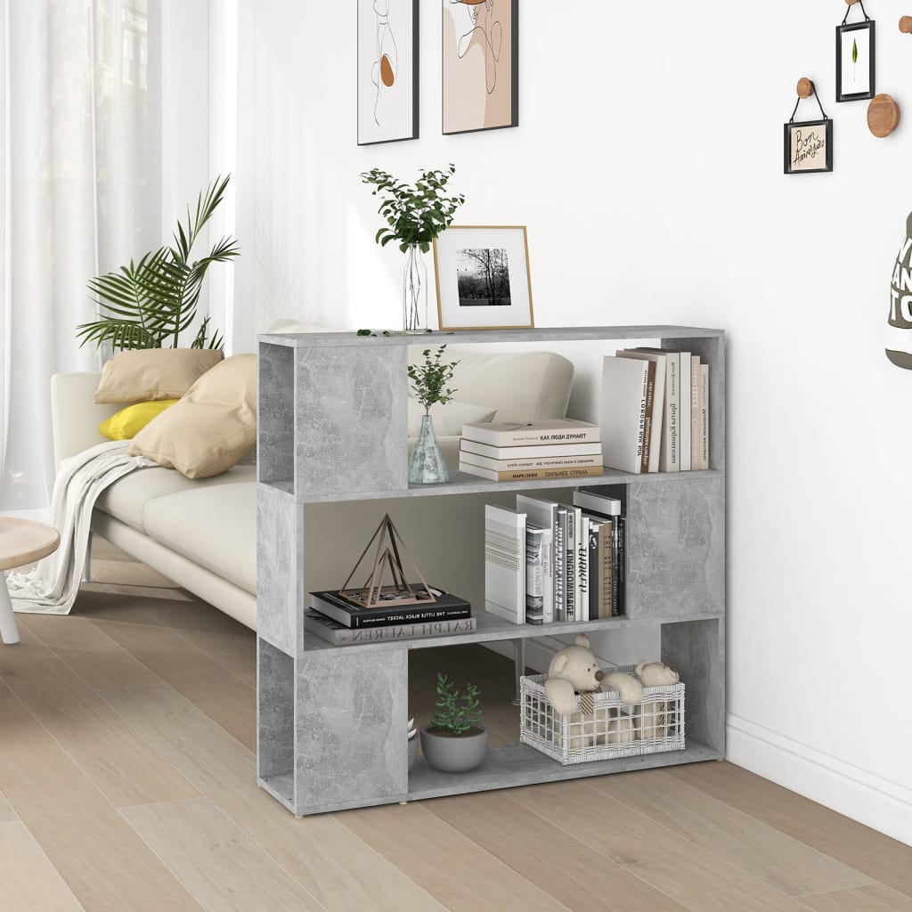 Bibliothèque/Séparateur de pièce Gris béton 100x24x94 cm - XIOS