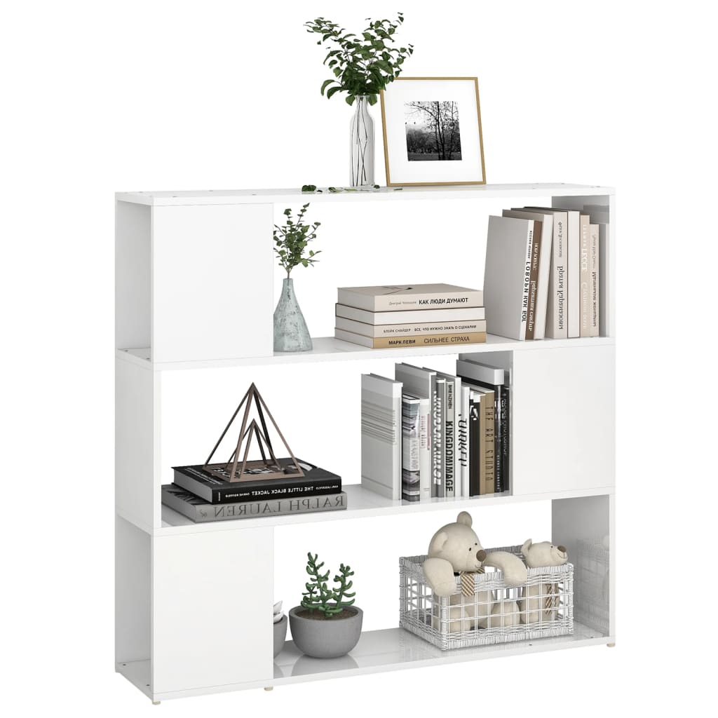 Bibliothèque/Séparateur de pièce Blanc brillant 100x24x94 cm - XIOS