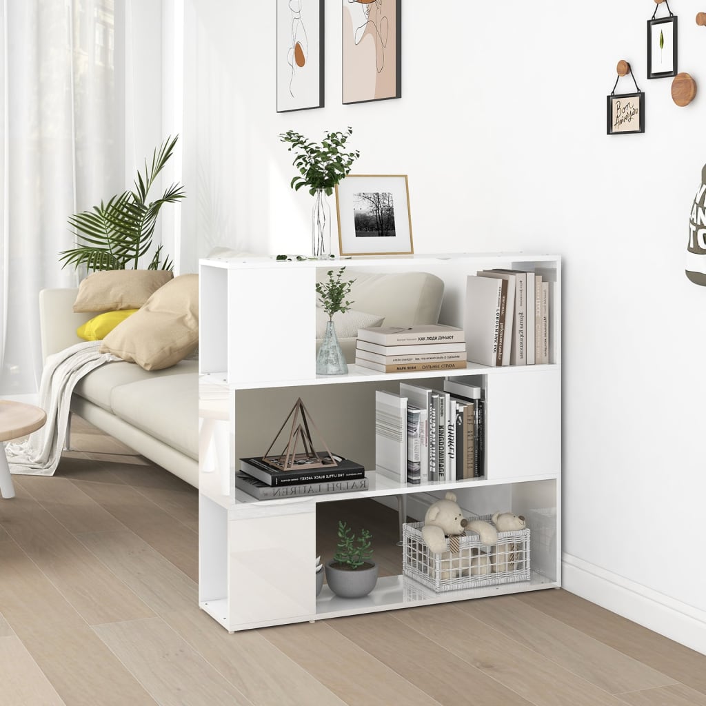 Bibliothèque/Séparateur de pièce Blanc brillant 100x24x94 cm - XIOS