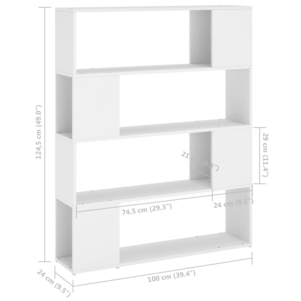 Bibliothèque/Séparateur de pièce Blanc 100x24x124 cm - XIOS