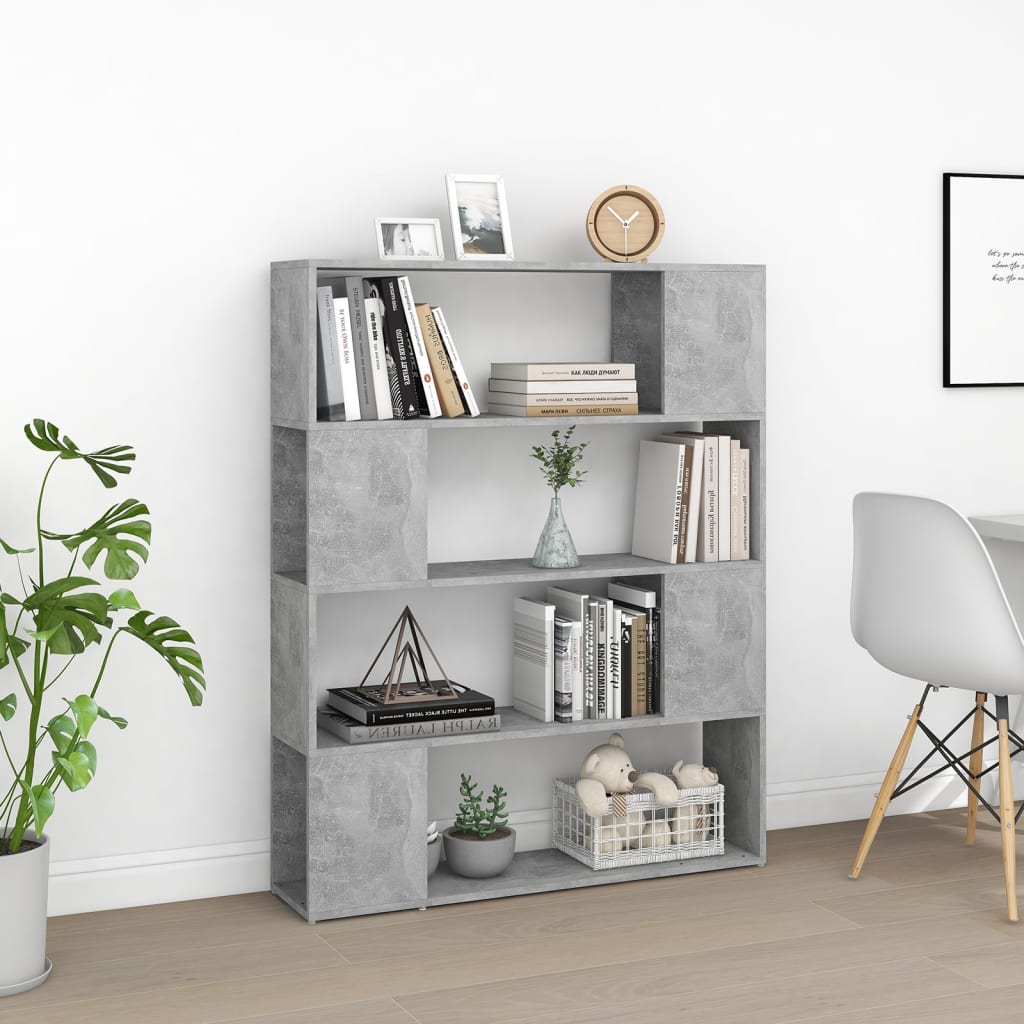 Bibliothèque/Séparateur de pièce Gris béton 100x24x124 cm - XIOS