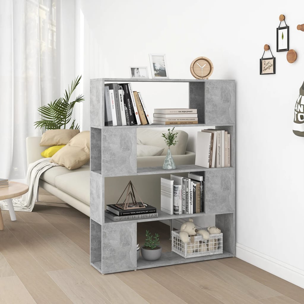 Bibliothèque/Séparateur de pièce Gris béton 100x24x124 cm - XIOS