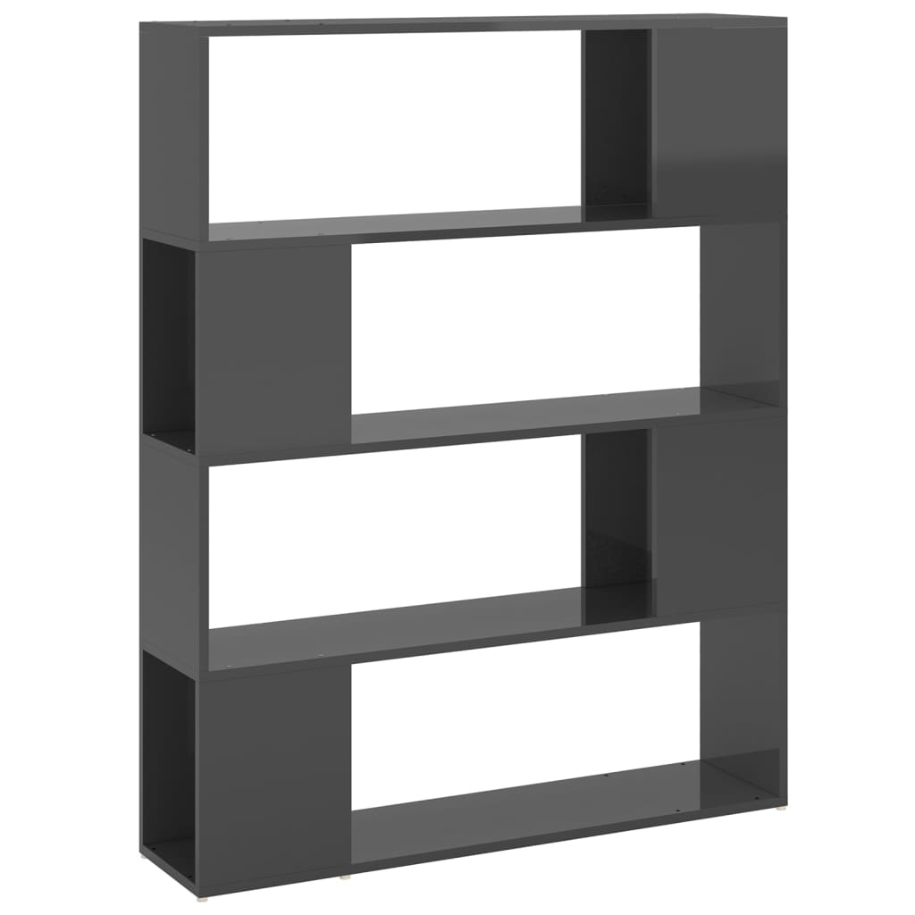 Bibliothèque/Séparateur de pièce Gris brillant 100x24x124 cm - XIOS