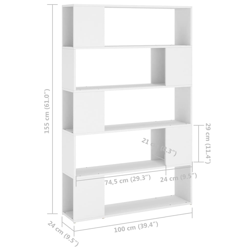 Bibliothèque Séparateur de pièce Blanc Bois d'ingénierie - XIOS