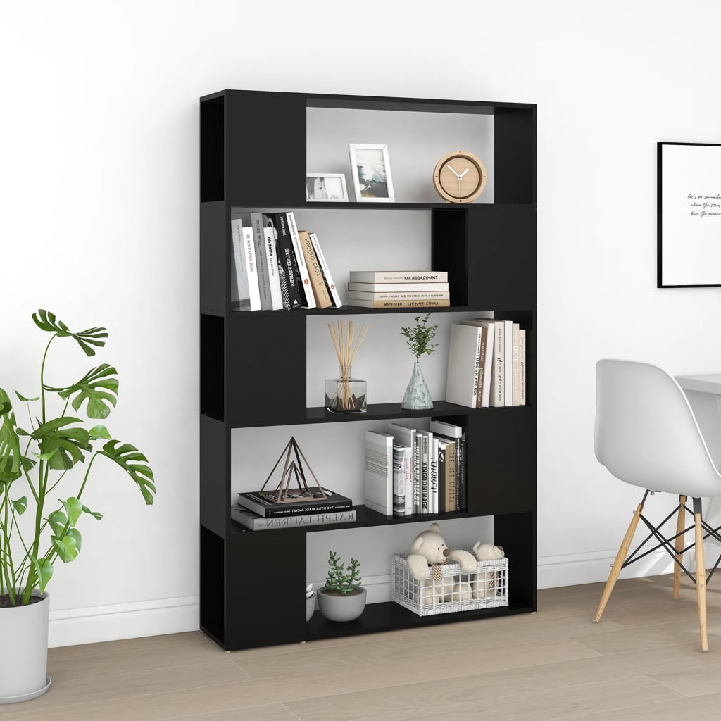 Bibliothèque Séparateur de pièce Noir Bois d'ingénierie - XIOS