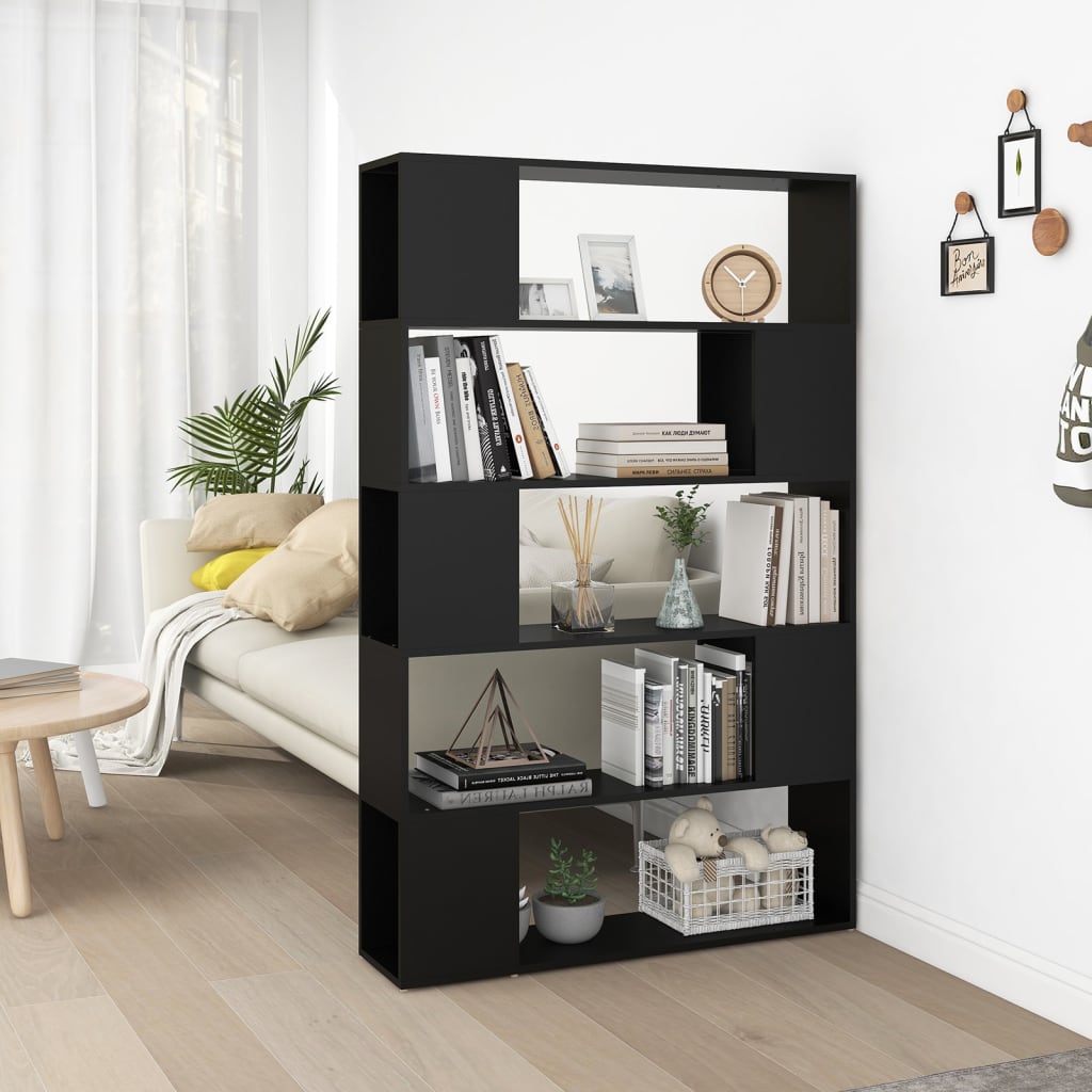 Bibliothèque Séparateur de pièce Noir Bois d'ingénierie - XIOS