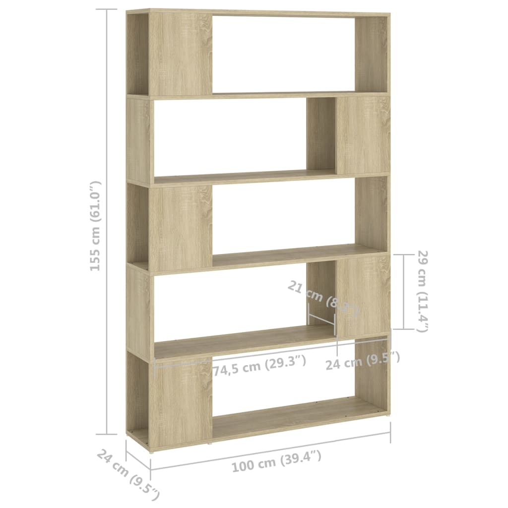 Bibliothèque/Séparateur de pièce Chêne sonoma Bois d'ingénierie - XIOS