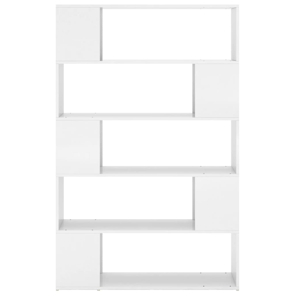 Bibliothèque séparateur de pièce blanc brillant bois ingénierie - XIOS