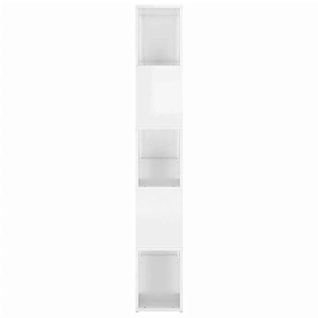 Bibliothèque séparateur de pièce blanc brillant bois ingénierie - XIOS
