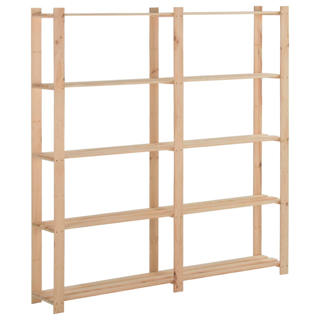 Étagère de stockage 5 niveaux 170x28,5x170cm Bois de pin massif - XIOS