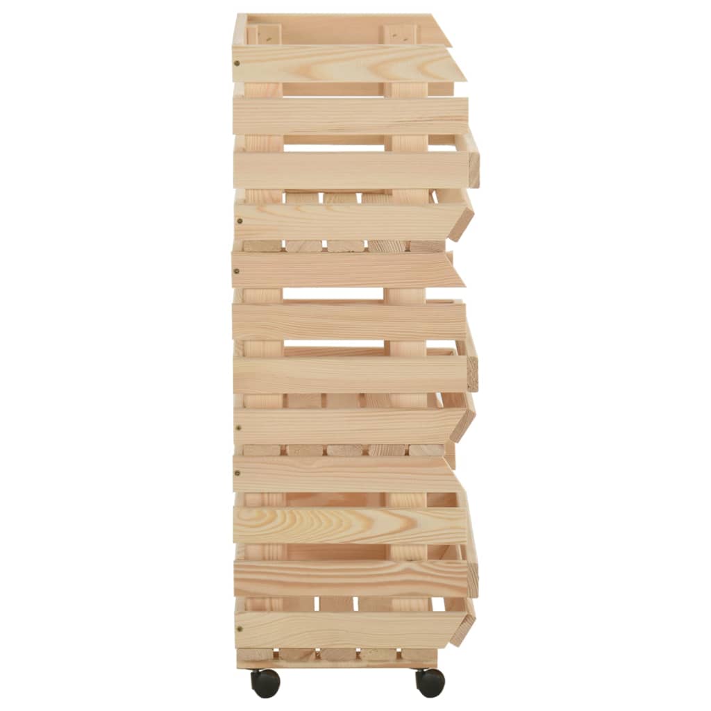 Chariot à légumes 57x30x80 cm Bois de pin solide - XIOS