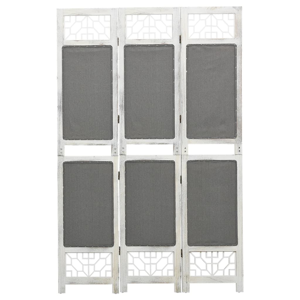 Cloison de séparation 3 panneaux Gris 105x165 cm Tissu - XIOS