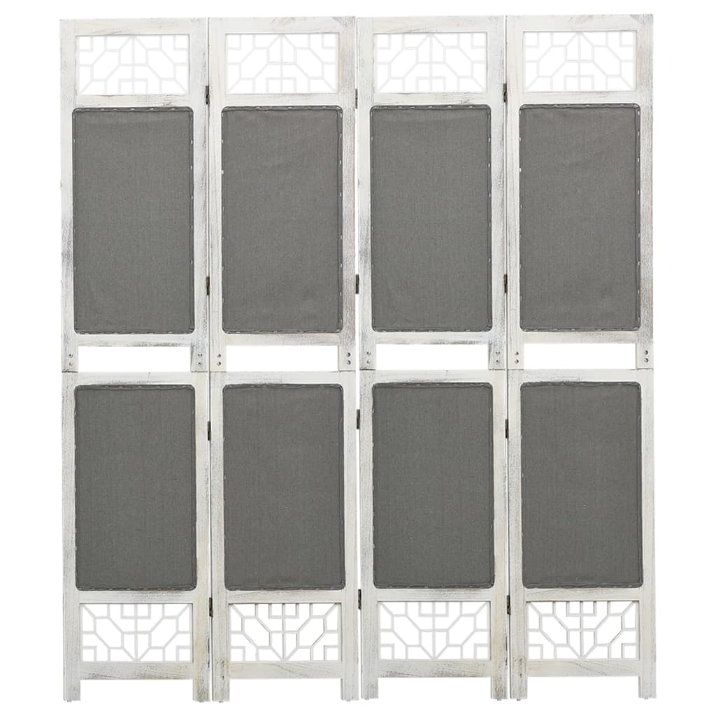 Cloison de séparation 4 panneaux Gris 140x165 cm Tissu XIOS